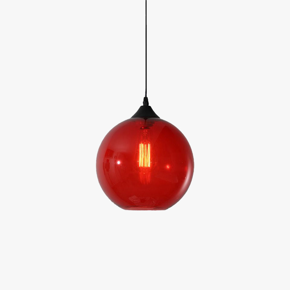 Hailie Modern Red Glass Globe Pendant Light