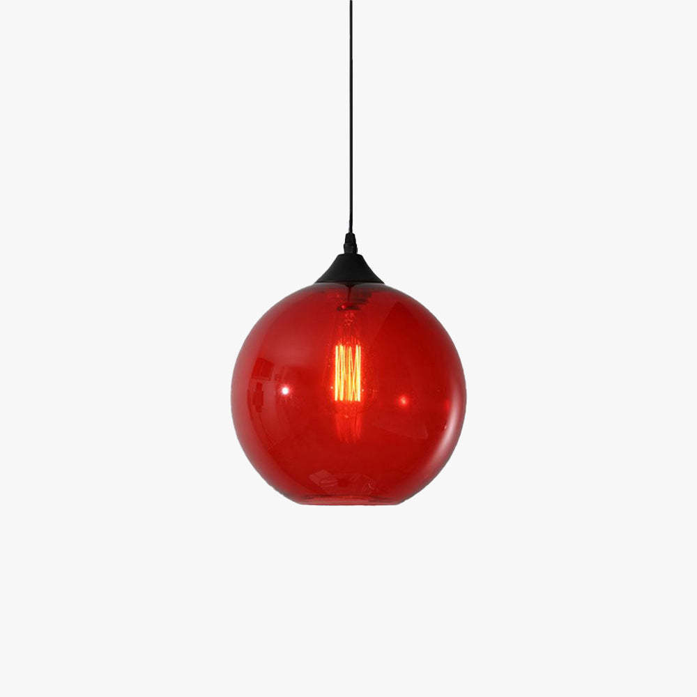 Hailie Modern Red Glass Globe Pendant Light