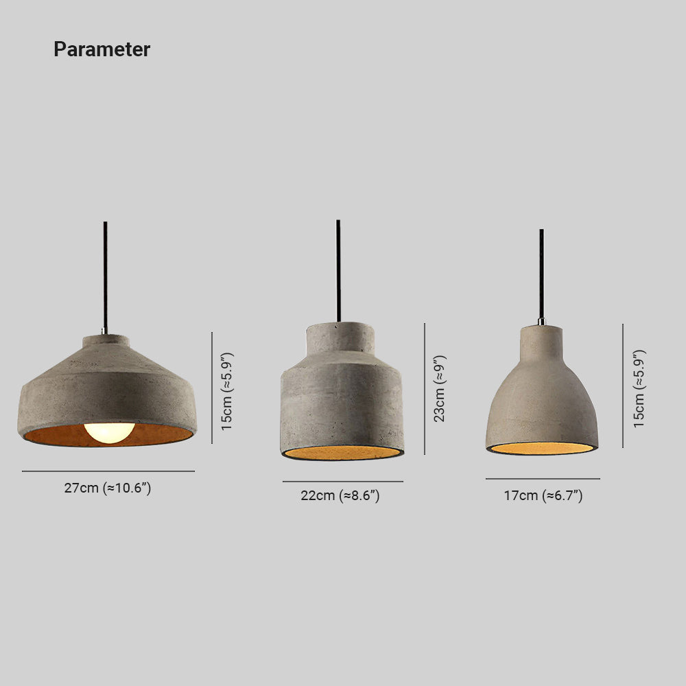 Byers Cement Pendant Light Dimensions for Living Room