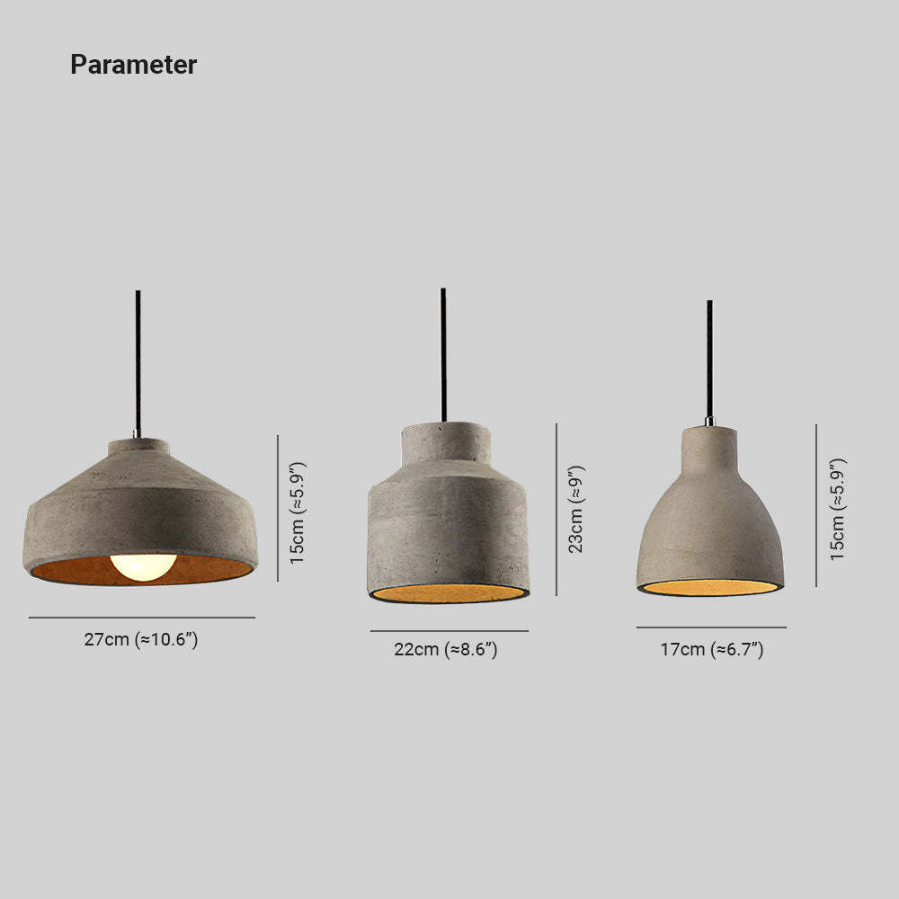 Byers Cement Pendant Light Dimensions for Living Room