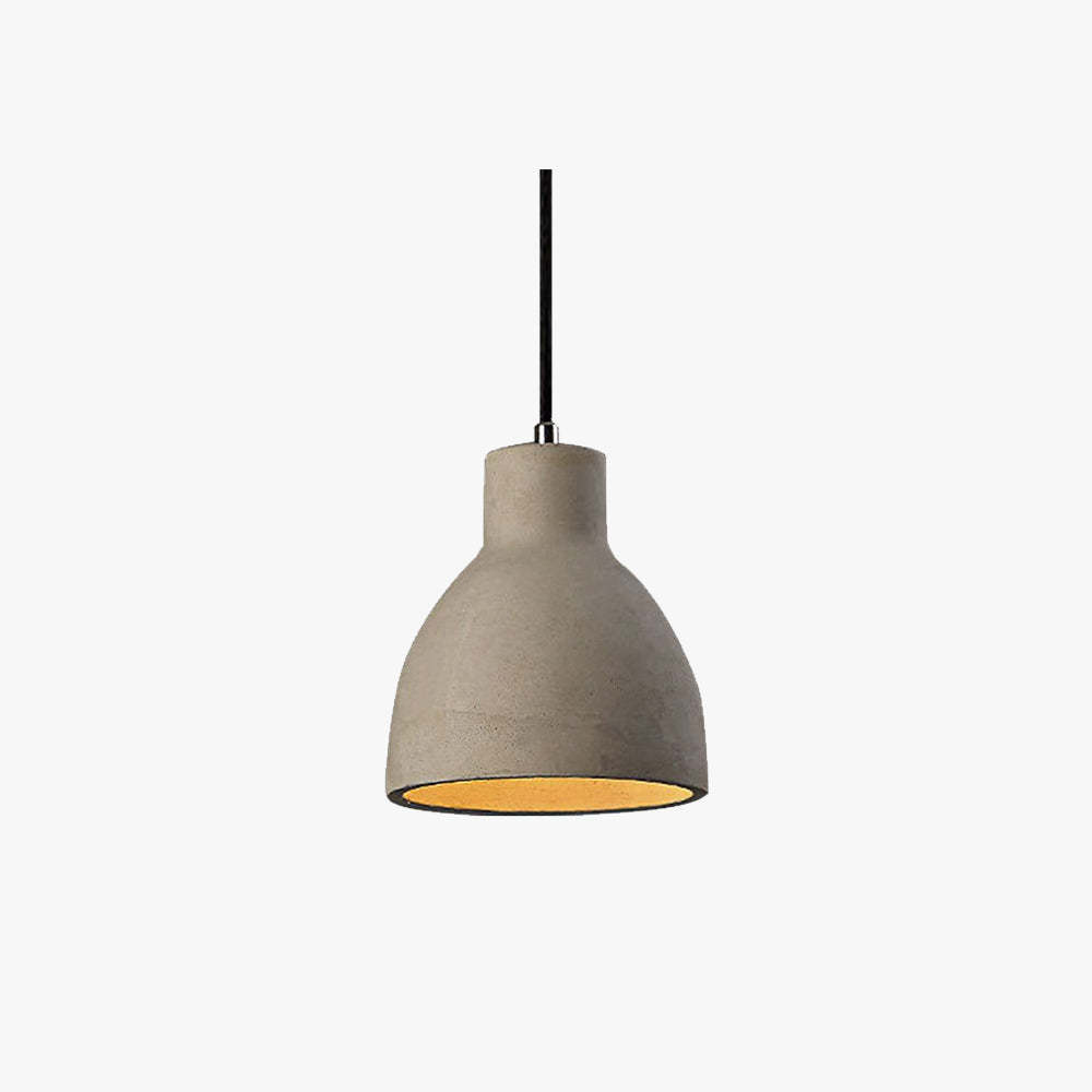 Byers Modern Dome Cement Pendant Light Gray Living Room