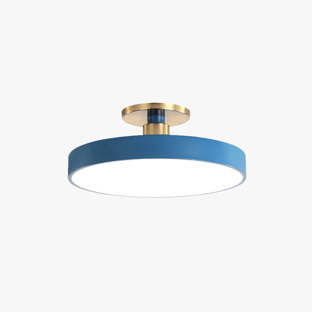 Blue Morandi round flush mount ceiling light.