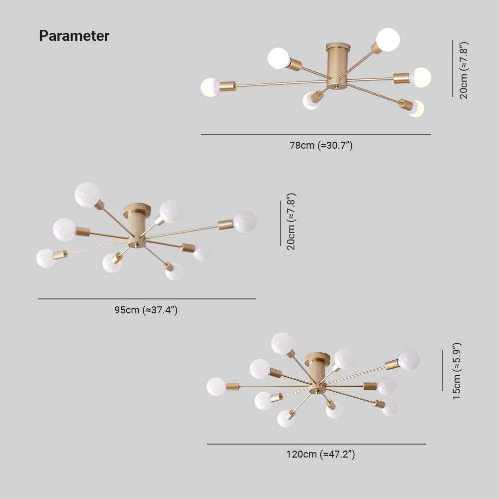 Valentina Ceiling Light Dimensions - Metal Globe Fixture