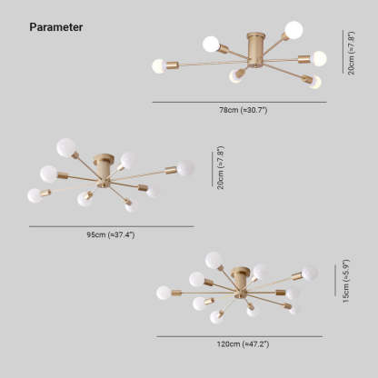Valentina Ceiling Light Dimensions - Metal Globe Fixture