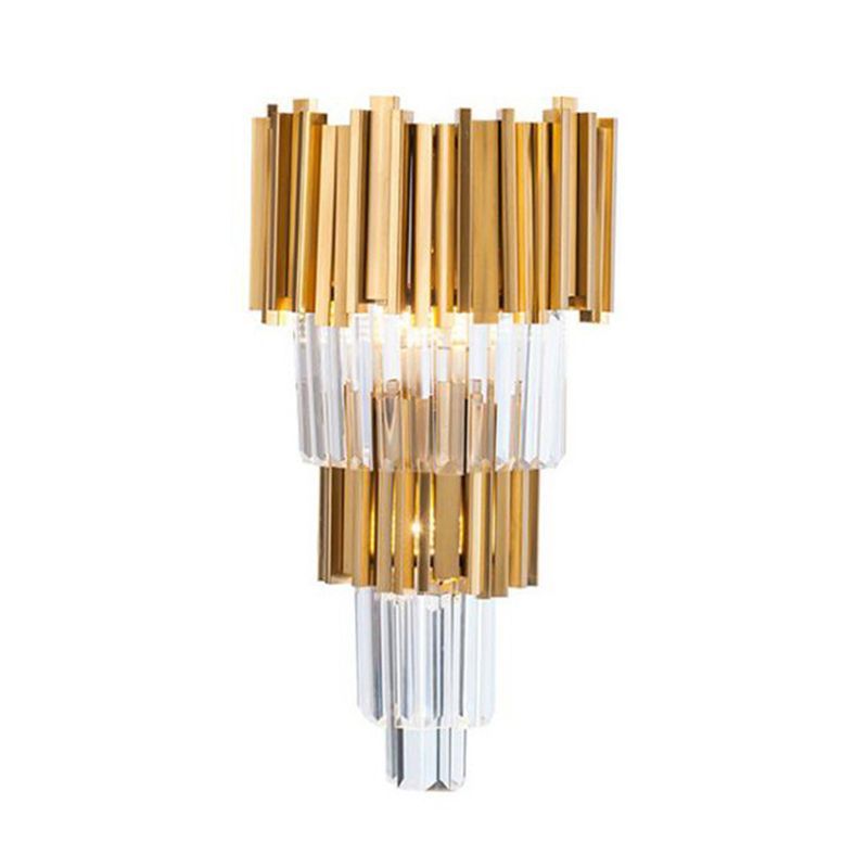 Gold and crystal Kristy wall lamp, bedroom lighting