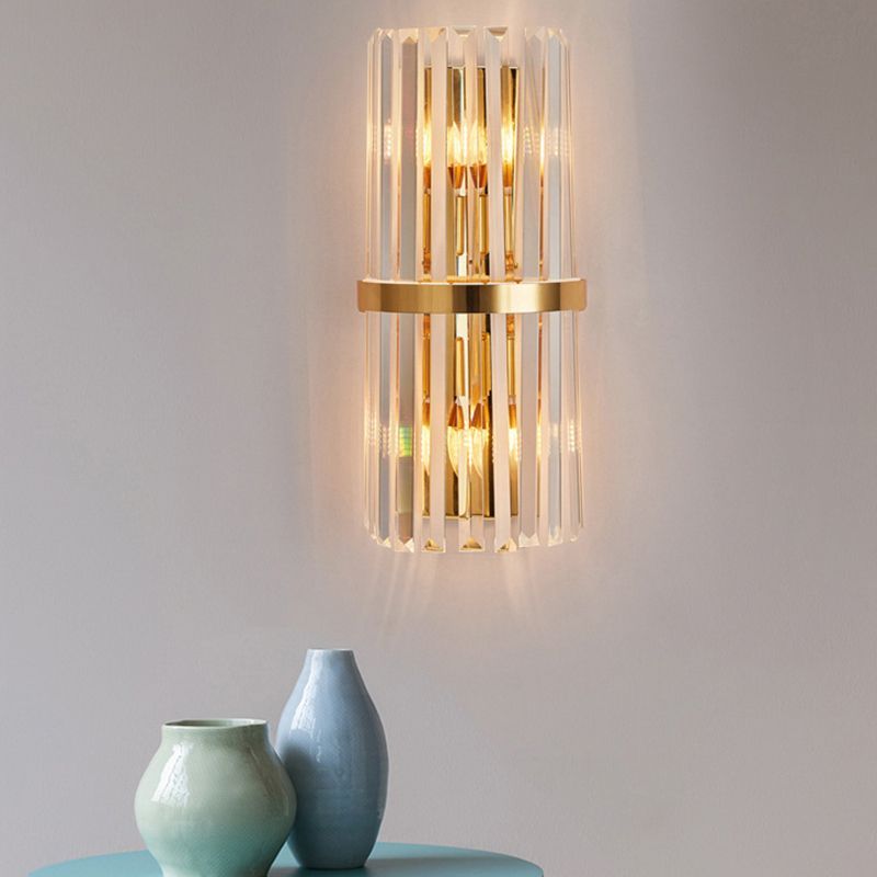 Kristy wall lamp with gold accents, crystal and vase decor