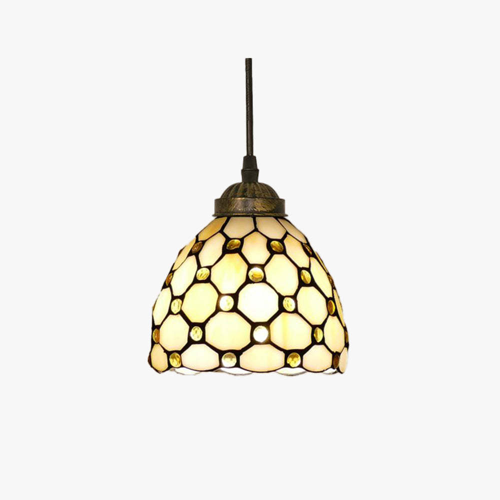Alessio Tiffany Pendant Light Alessio Tiffany Multicolor Bell Pendant Light