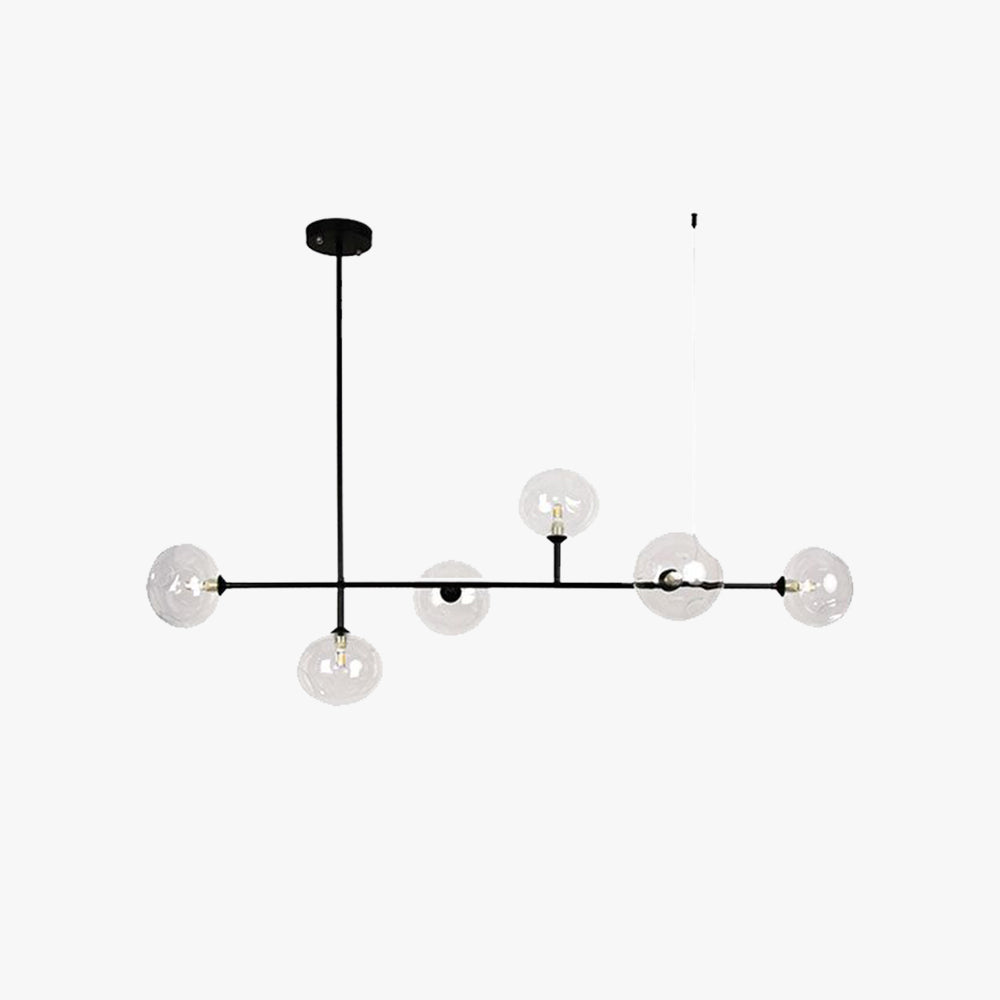 Valentina Modern Bubble Glass Pendant Light, black finish