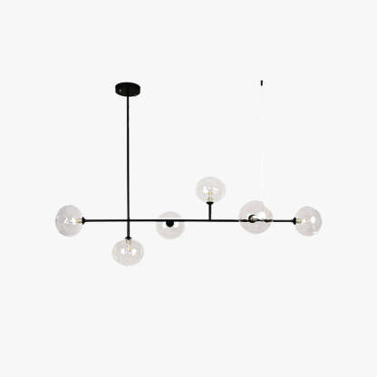 Valentina Modern Bubble Glass Pendant Light, black finish