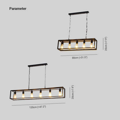 Alessio Rectangle Pendant Light Dimensions