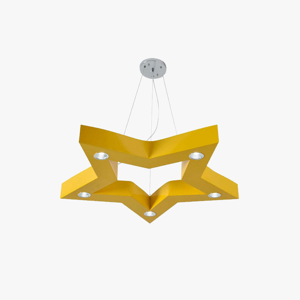 Yellow Minori Five-Pointed Star Pendant Light