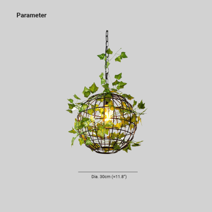Vine globe pendant light, Dia. 30cm, rustic lighting solution.