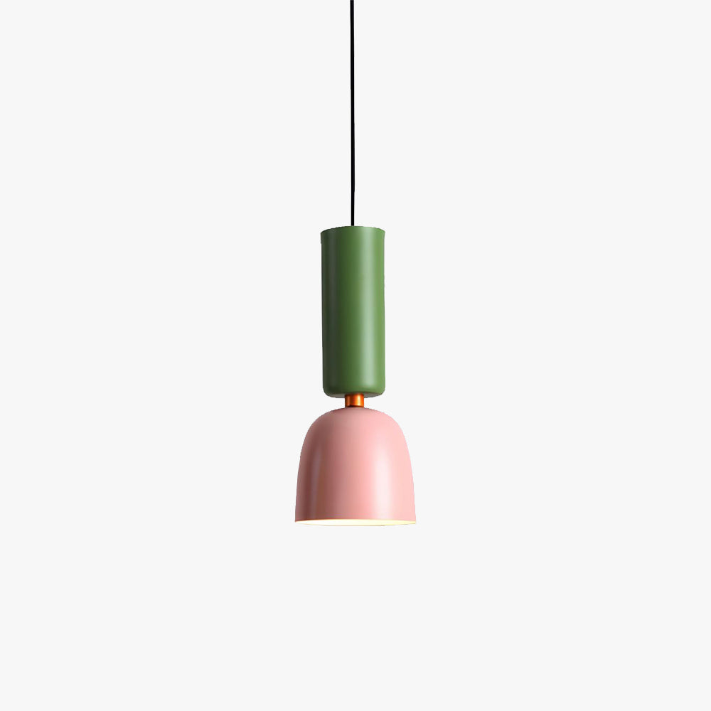 Morandi Modern Dome Art Deco Pendant Light in Pink and Green