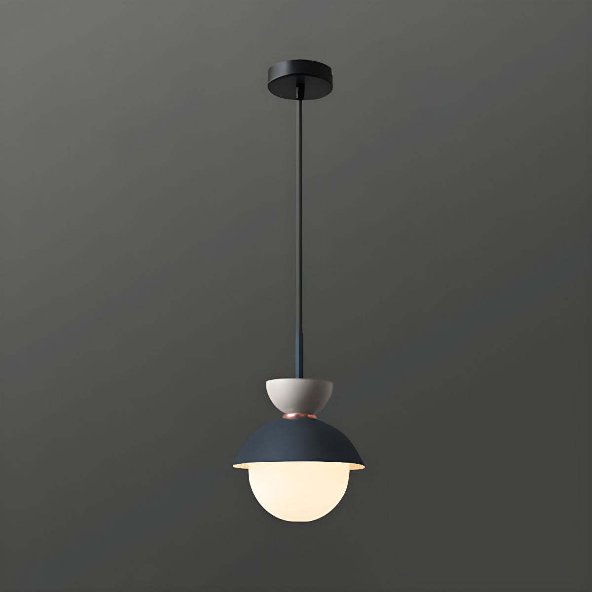 Cairns Nordic Pendant Light in Bedroom, globe shape