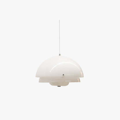 Hailie Dome Pendant Light - Modern White Metal & Glass Fixture