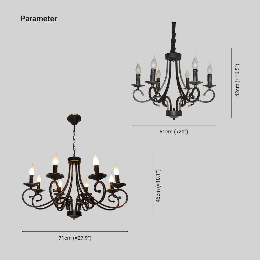 Silva Vintage Metal Candle Chandelier Dimensions - Lassola