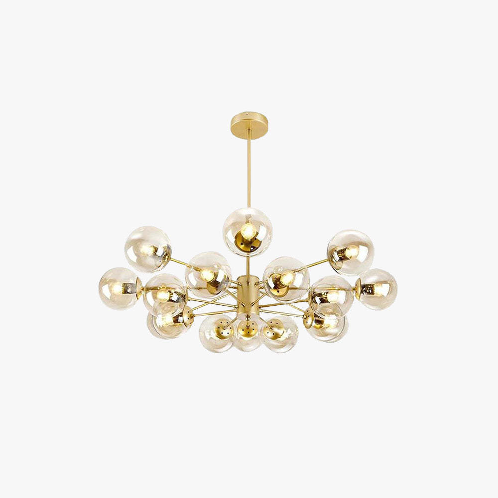 Valentina gold pendant light with glass shades