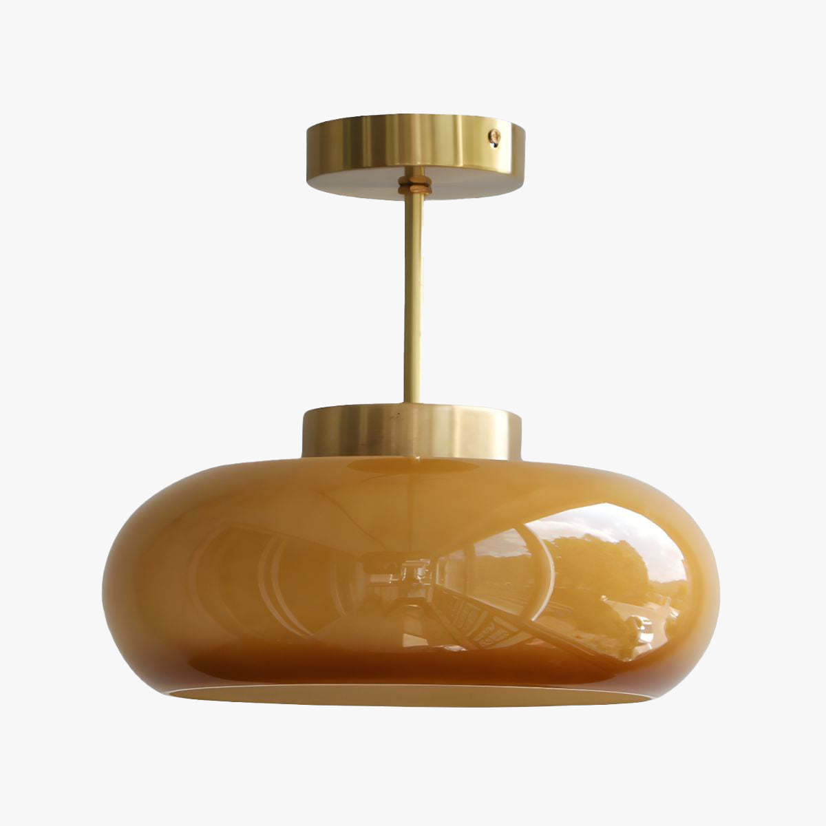 Sanna Modern Semi Flush Mount Ceiling Light in Orange