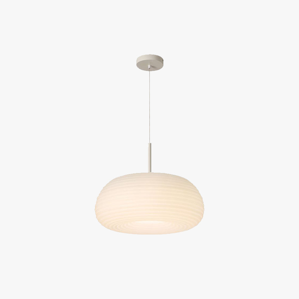 Renée Drum Shape Pendant Light, white metal and acrylic pendant light