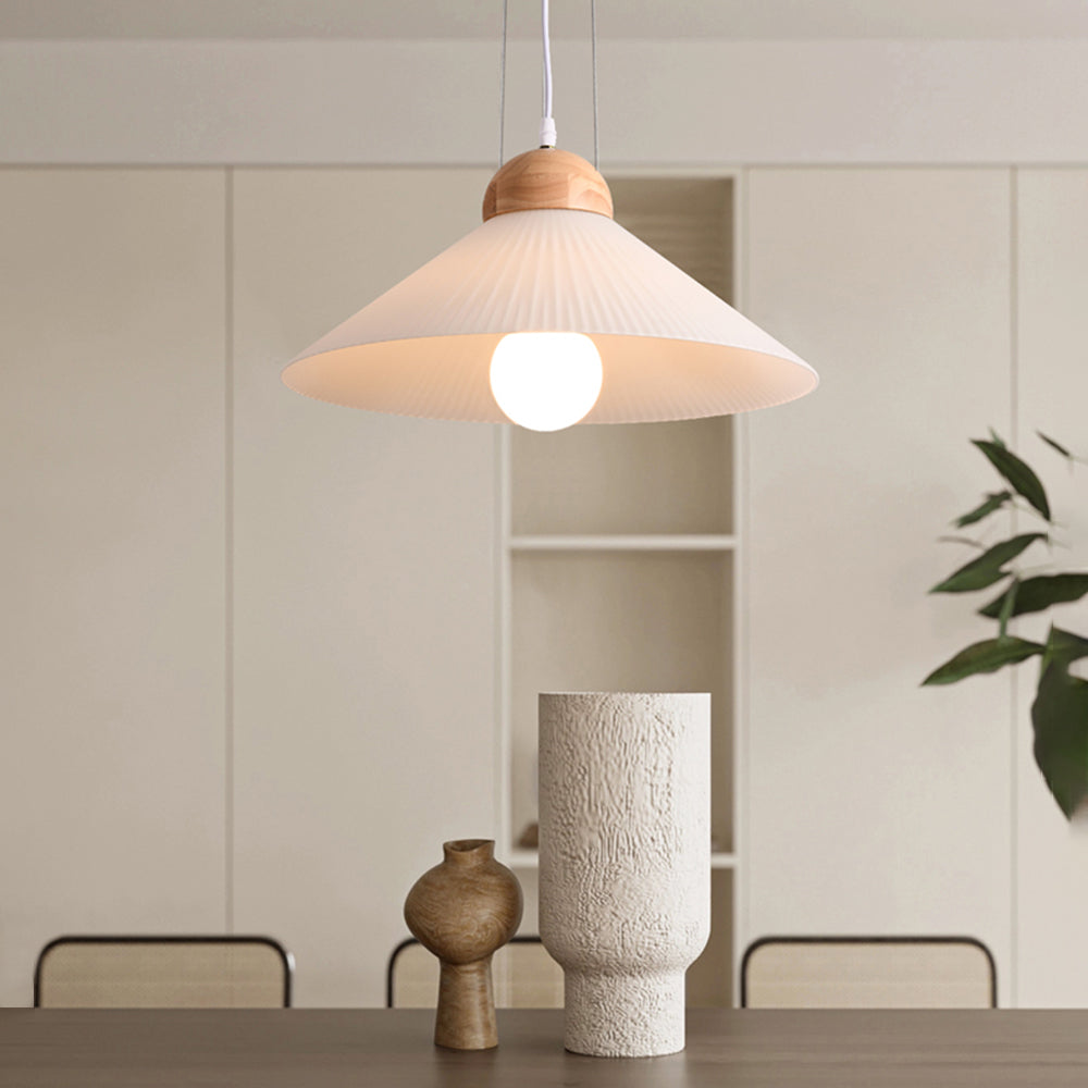 Ozawa Pendant Light: Wood & Glass Design