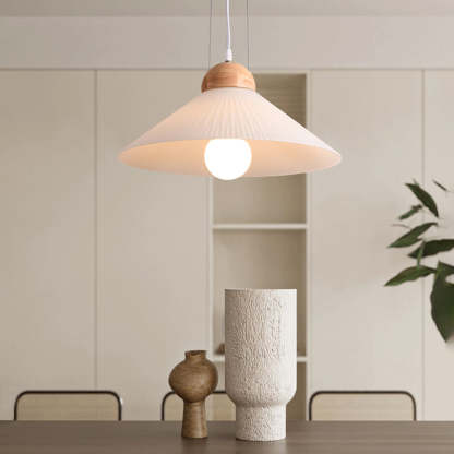 Ozawa Pendant Light: Wood & Glass Design
