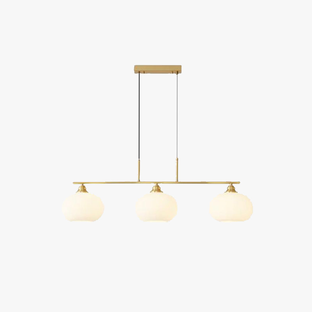 Hailie Pendant Light with Opal Glass Shades - Gold Finish