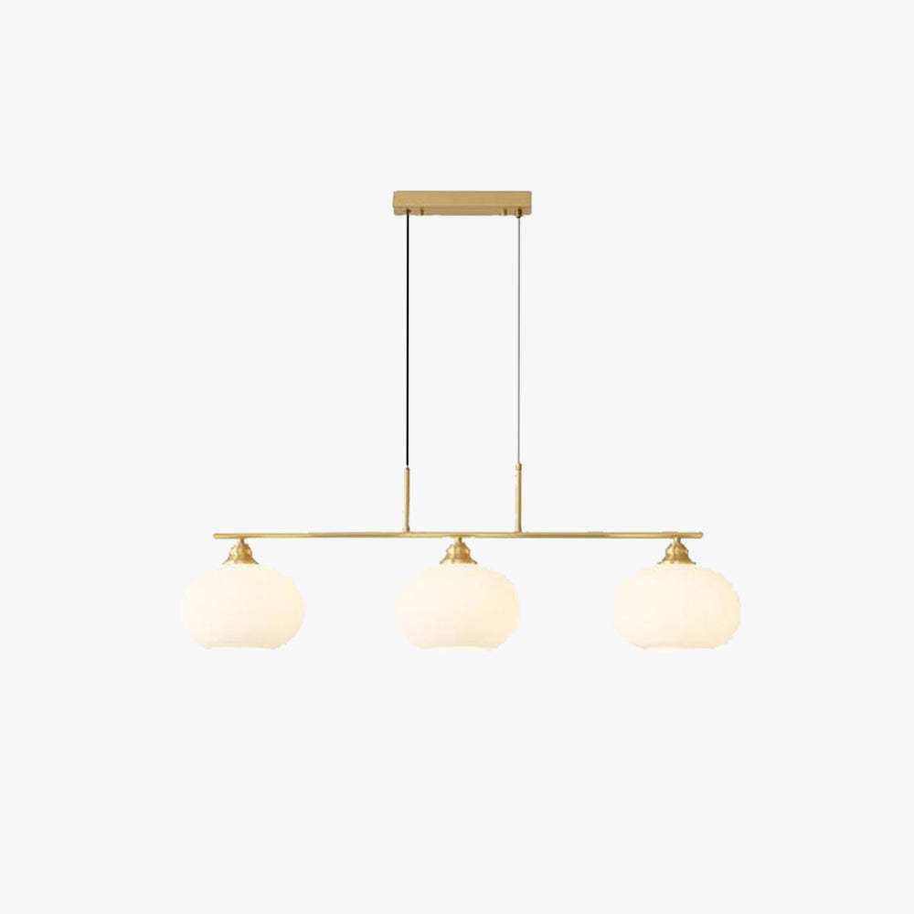 Hailie Pendant Light with Opal Glass Shades - Gold Finish
