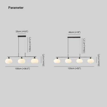 Hailie Pendant Light Dimensions: 100cm & 135cm