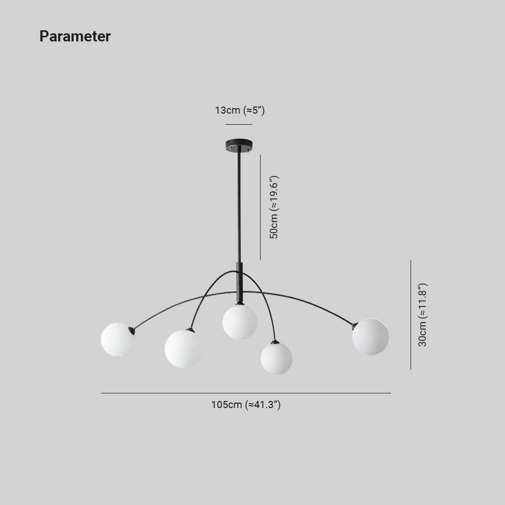 Valentina Pendant Light Globe Modern Metal Glass Bedroom