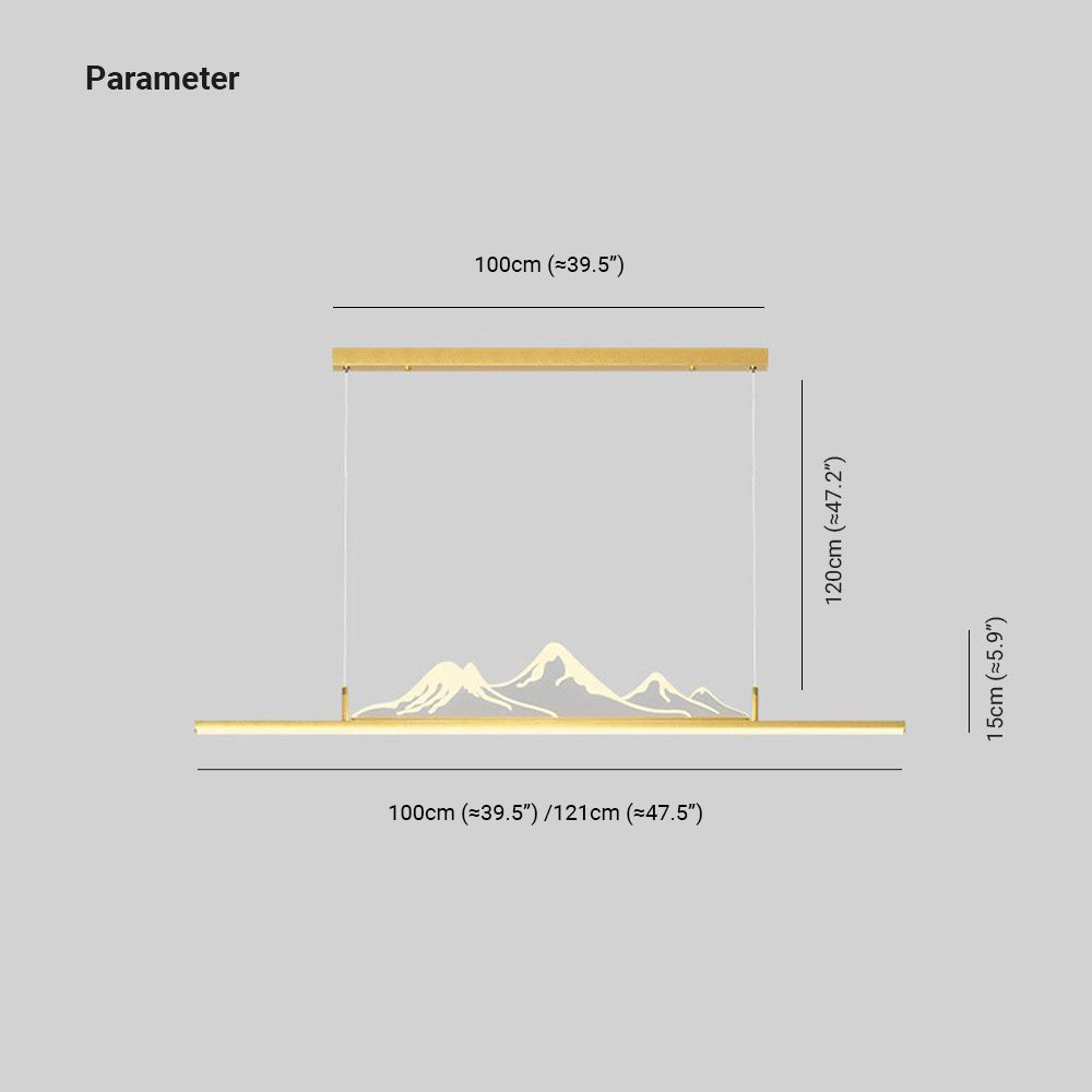Louise mountain light dimensions. Las Sola LED pendant.