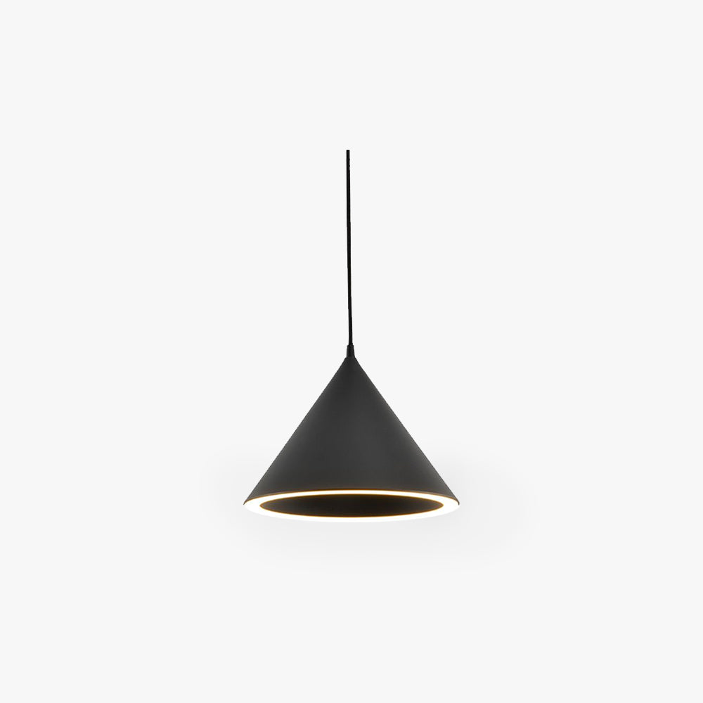 Black funnel LED pendant light for living room lighting