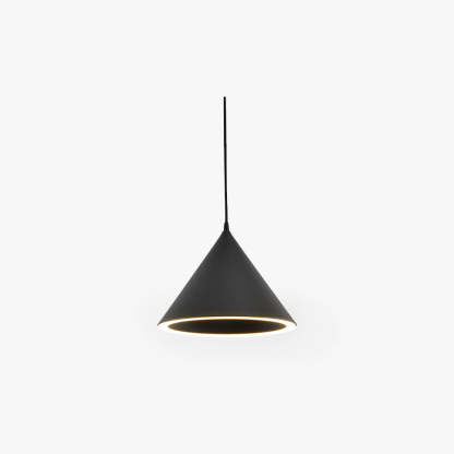 Black funnel LED pendant light for living room lighting
