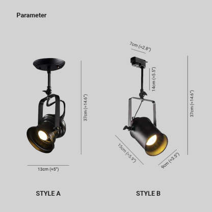 Alessio Industrial Ceiling Light Dimensions