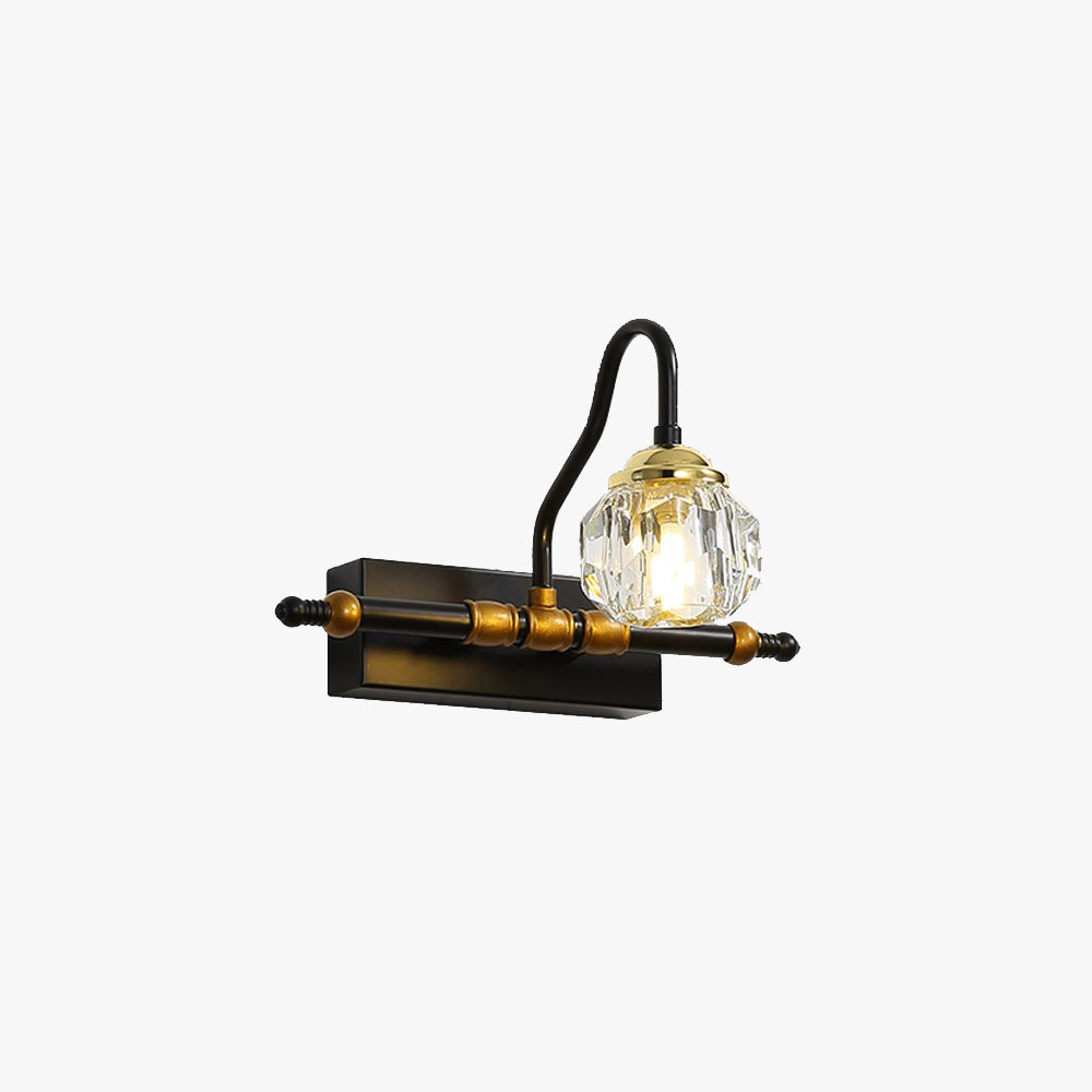 Kristy Vintage Crystal Globe Vanity Wall Lamp Bathroom