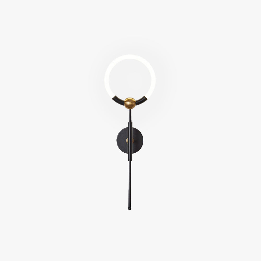 Arisha modern ring wall lamp in black and gold
