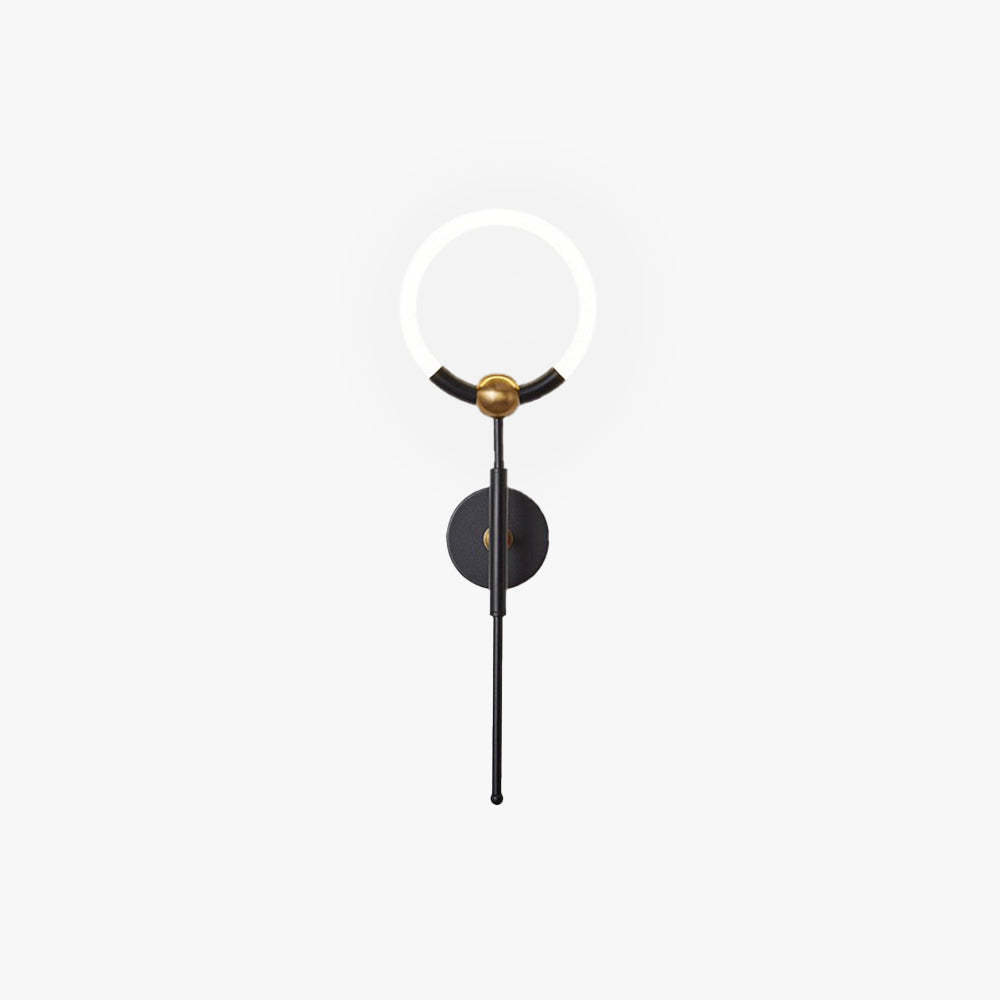 Arisha modern ring wall lamp in black and gold