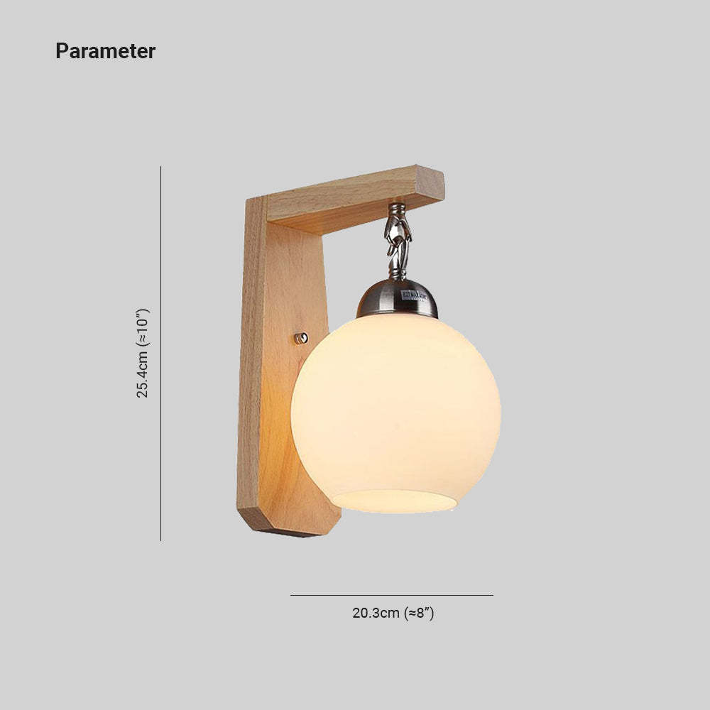 Ozawa Nordic Globe Wall Light - Dimensions