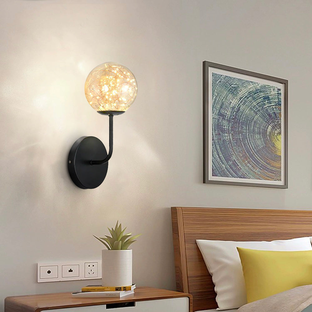 Black Valentina Starry Wall Lamp - Bedroom Lighting