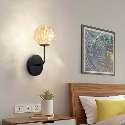 Black Valentina Starry Wall Lamp - Bedroom Lighting