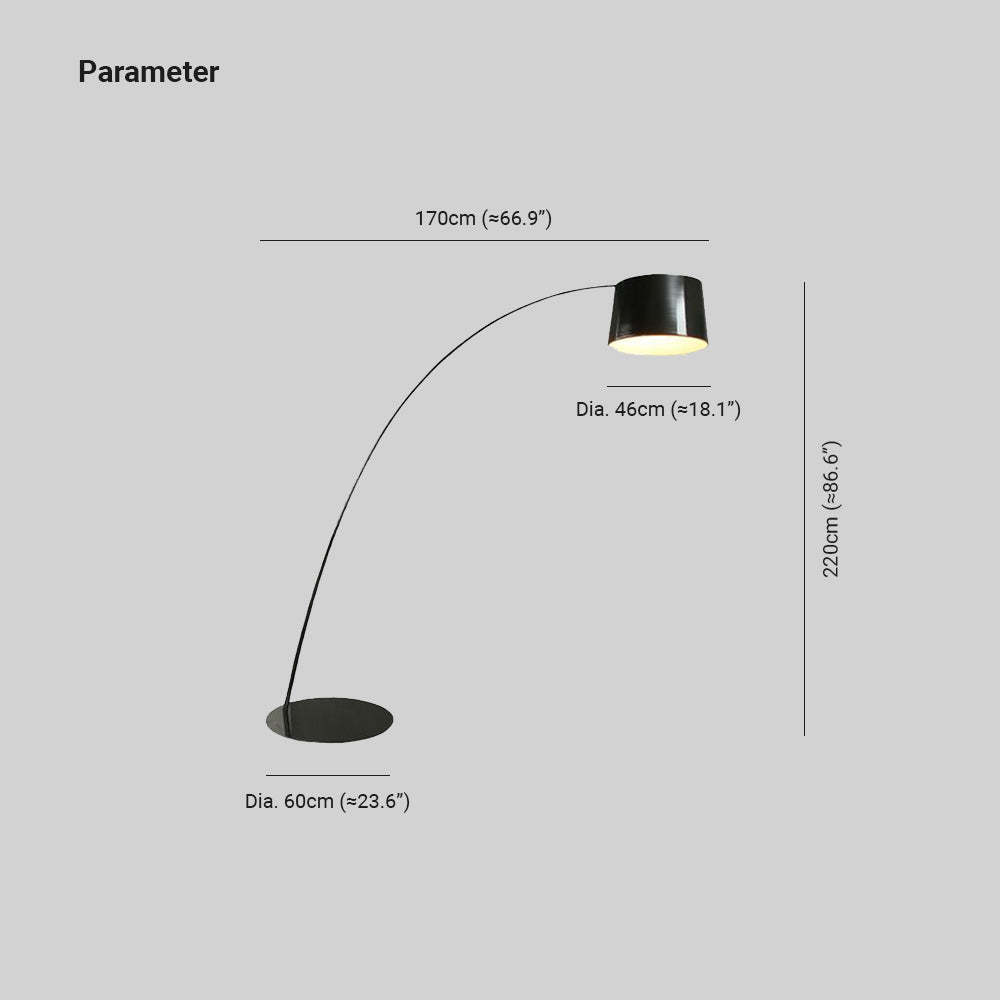 Eryn Floor Lamp Dimensions - Metal Bedroom