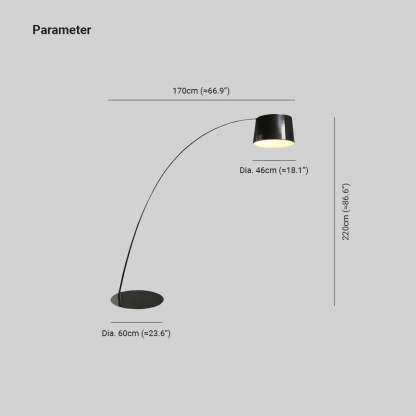 Eryn Floor Lamp Dimensions - Metal Bedroom