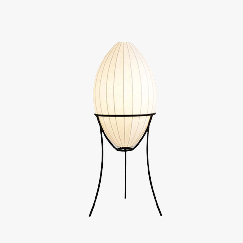 Modern egg-shaped fabric floor lamp - Renée style