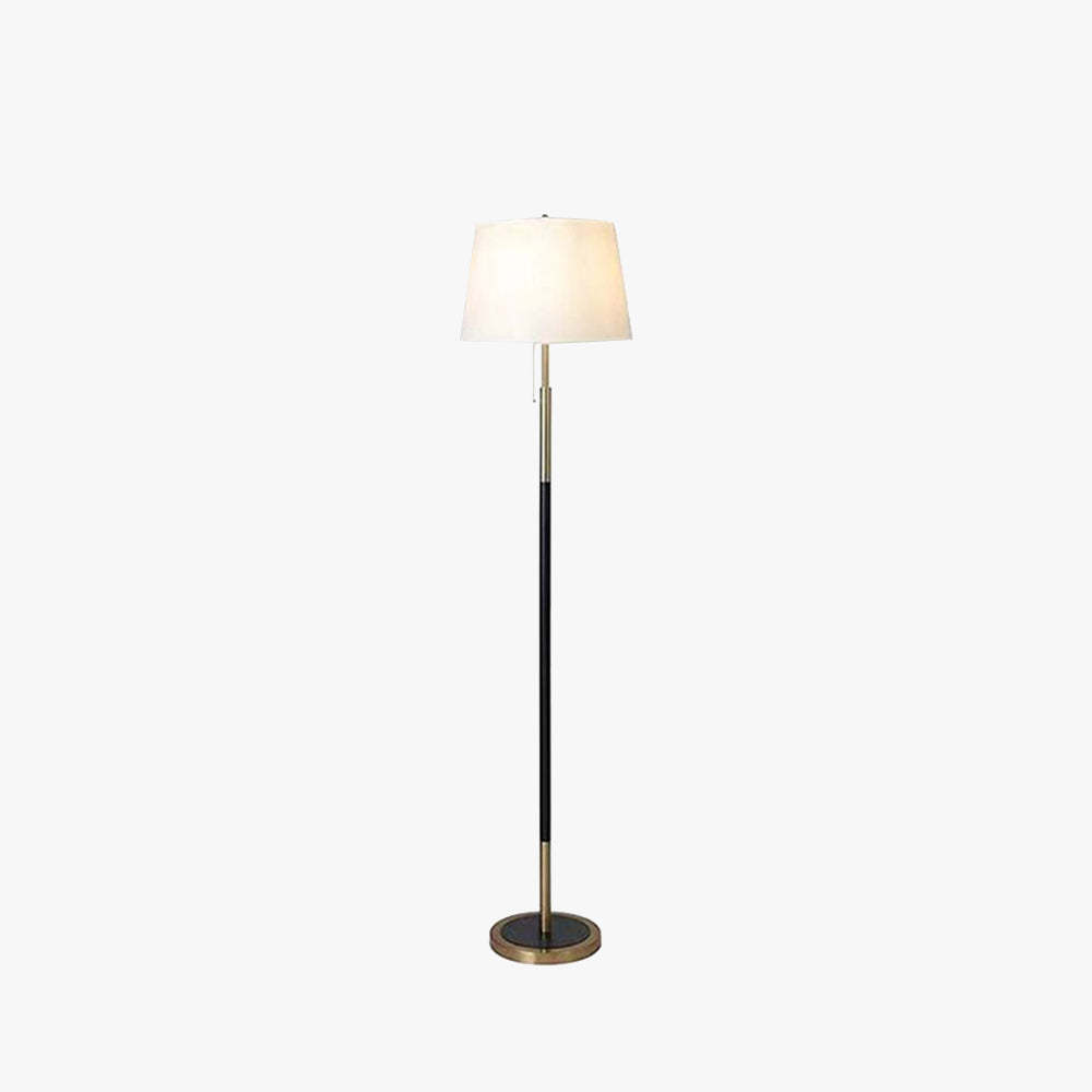 Eryn Modern Cylinder Metal Fabric Floor Lamp, Black and Gold