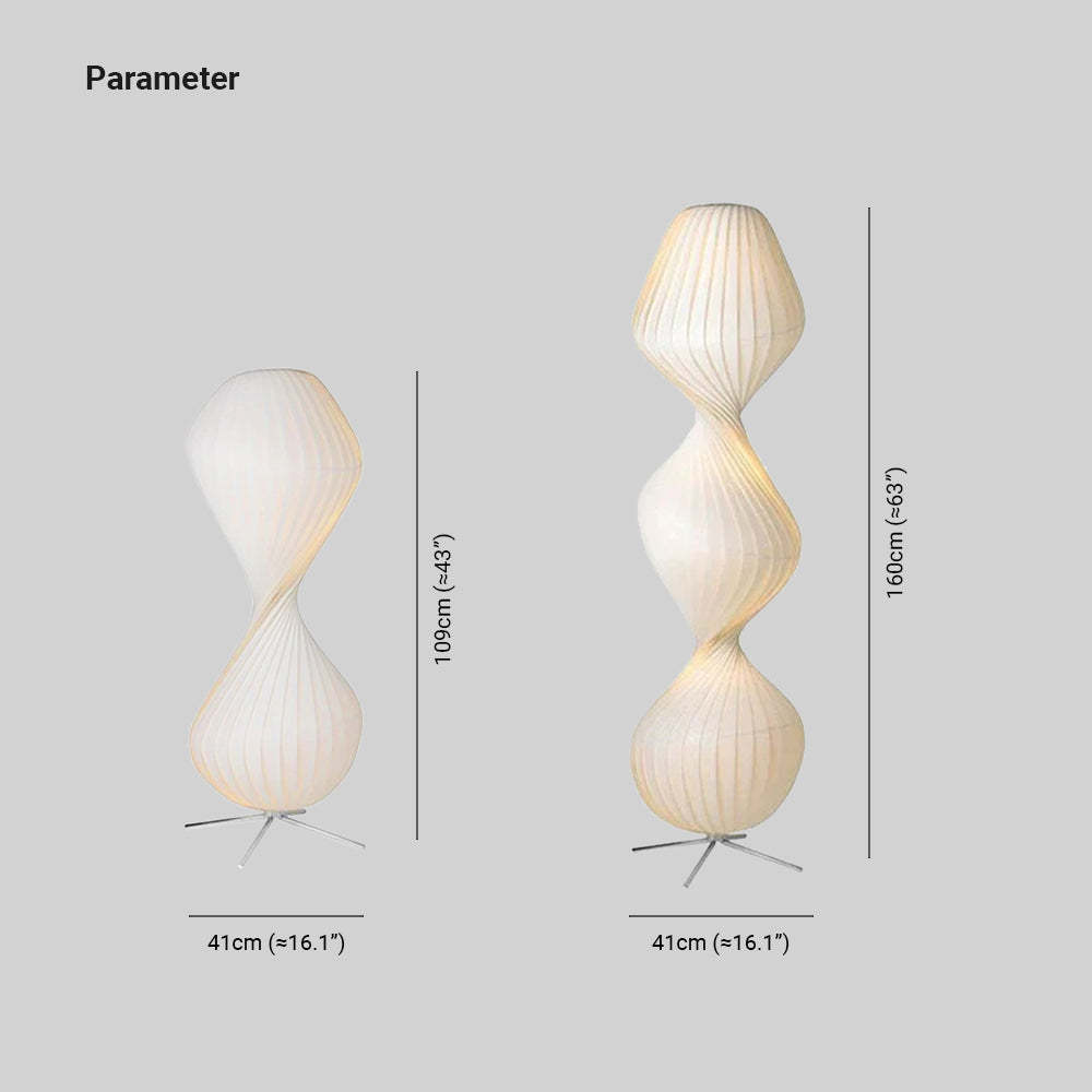 Renée Floor Lamp Dimensions - White Fabric Floor Lamp