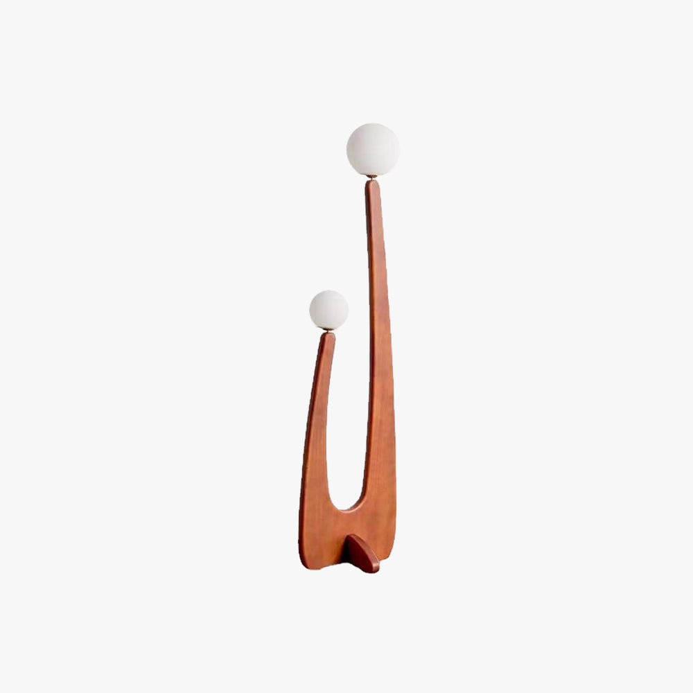 Avi Vintage Wood Floor Lamp, 2 Heads