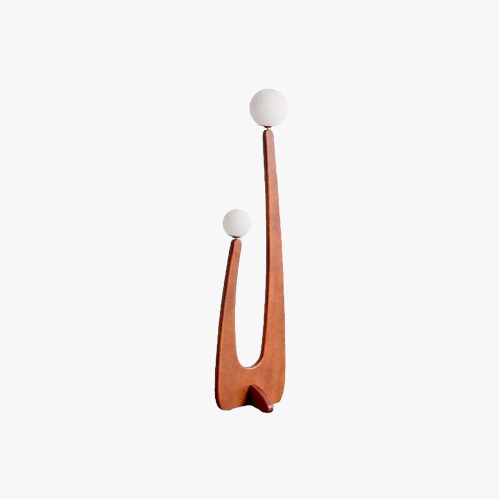 Avi Vintage Wood Floor Lamp, 2 Heads