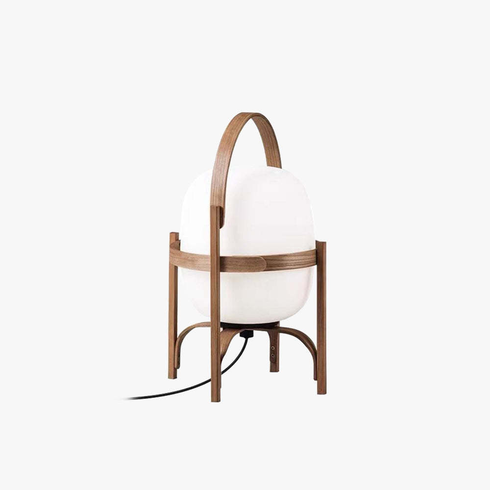 Ozawa Modern Lantern Wood/Glass Floor Lamp