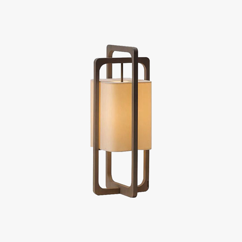 Ozawa Retro Rectangular Wood Fabric Floor Lamp