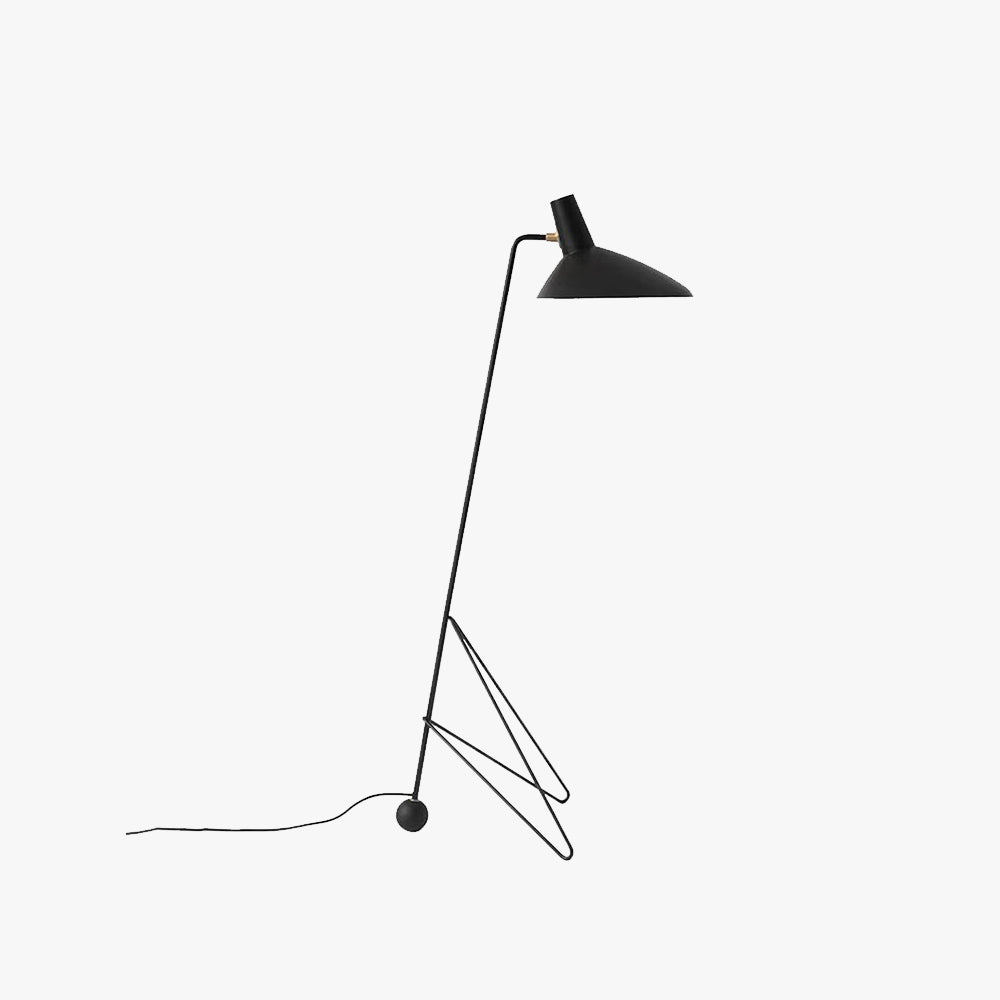 Salgado Modern Minimalist Metal Tripod Floor Lamp in Black