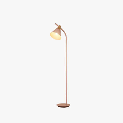 Pink Morandi floor lamp with metal conical shade